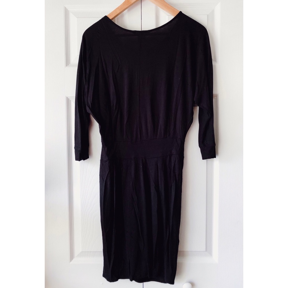 MNG Mango casual sportswear black jersey dress S - Picture 2 of 5
